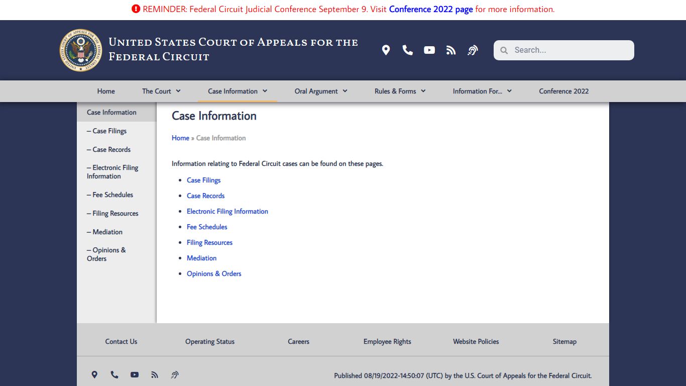 Case Information - U.S. Court of Appeals for the Federal Circuit