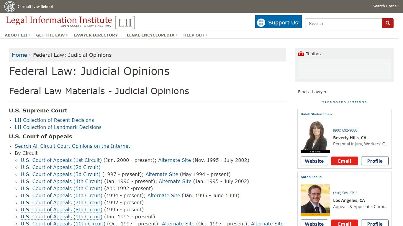 Federal Law: Judicial Opinions | LII / Legal Information Institute